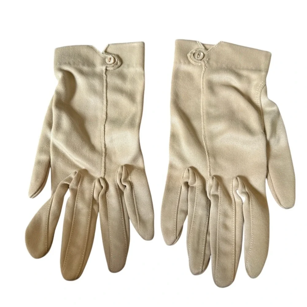 Vintage Gloves Beige Tea Party Easter Size XS Small